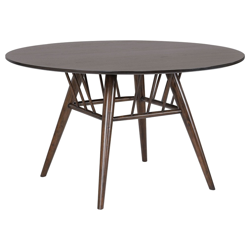 Everton – Round Wood Dining Table – Dark Walnut