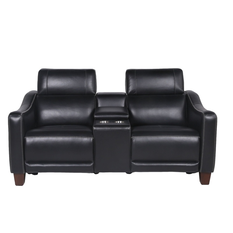 Giorno – Dual Power Console Loveseat – Black