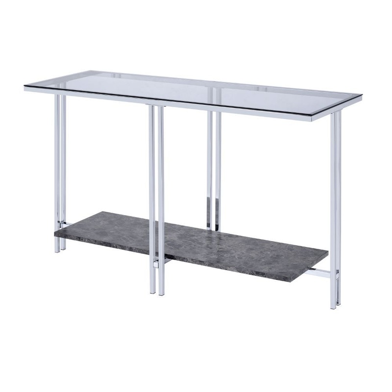 Liddell – Sofa Table – Glass & Chrome