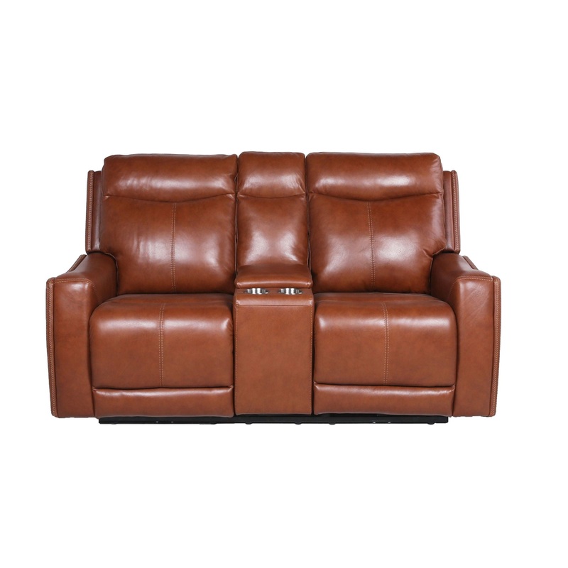 Natalia – Recliner Console Loveseat – Dark Brown