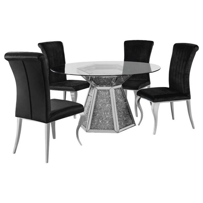 Quinn – Dining Room Set|Light Blue|Gray|Black|5 Pc. Table, 4 Chairs