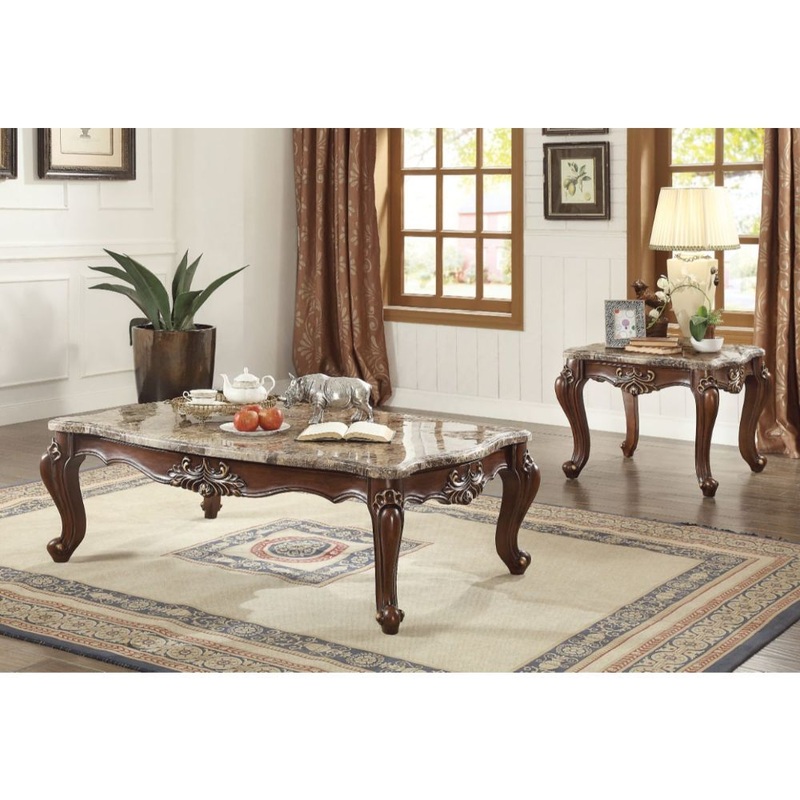Shalisa – Coffee Table – Marble Top & Walnut