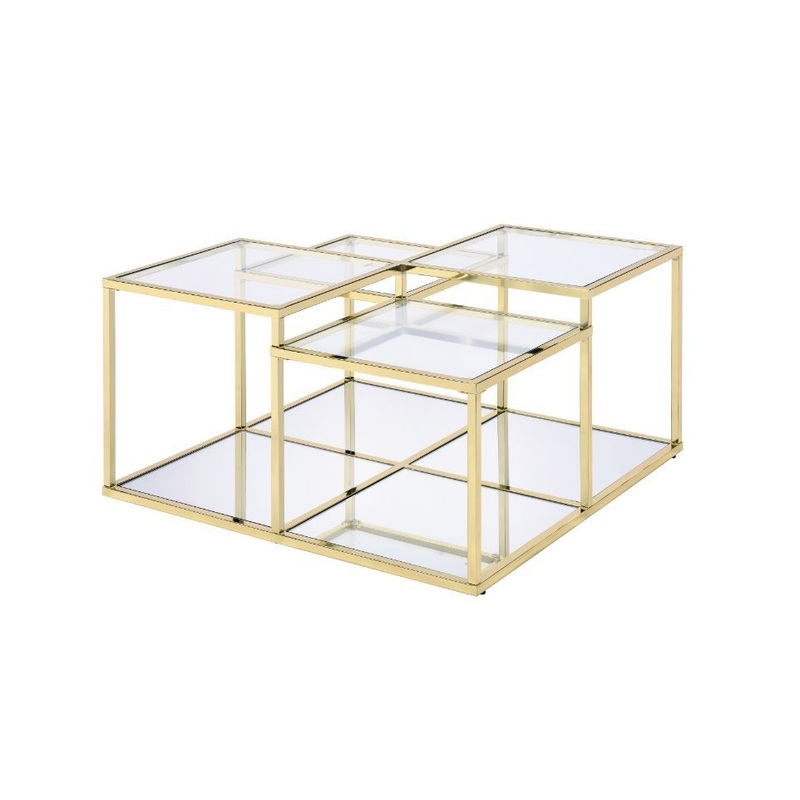 Uchenna – Coffee Table – Clear Glass & Gold