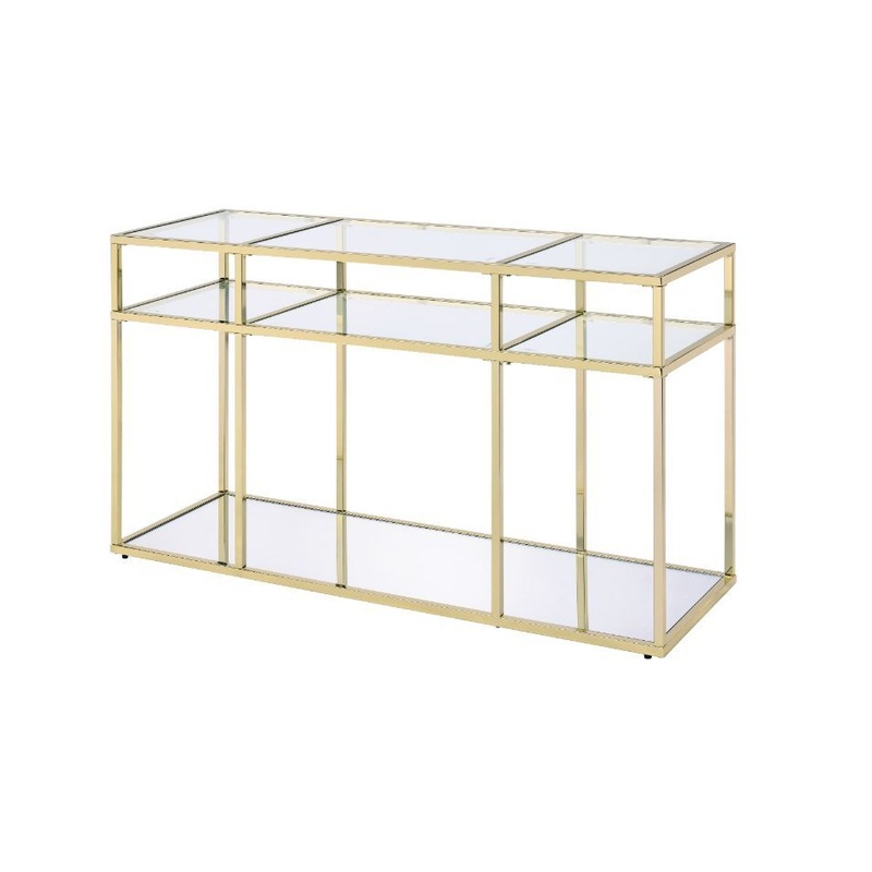 Uchenna – Sofa Table – Clear Glass & Gold