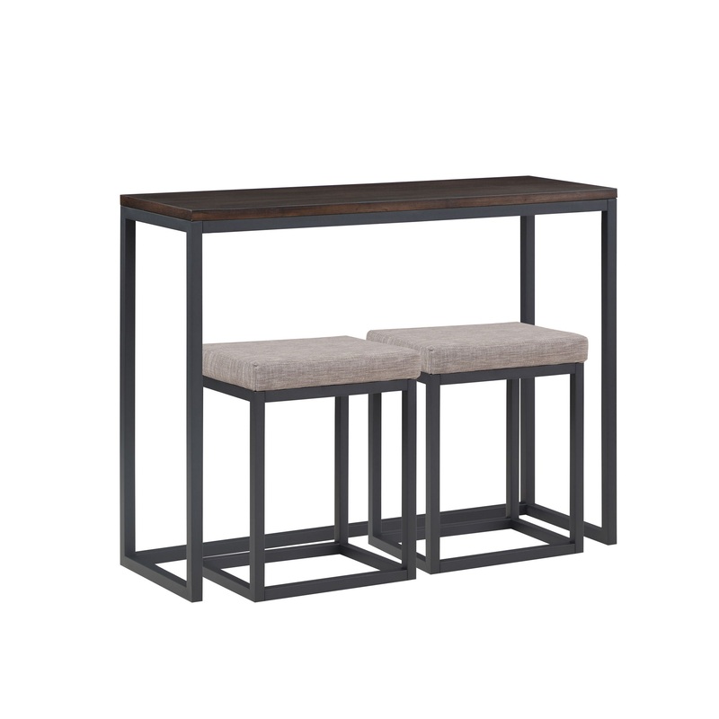 Yukon – 3 Piece Counter Bar Set – Dark Brown