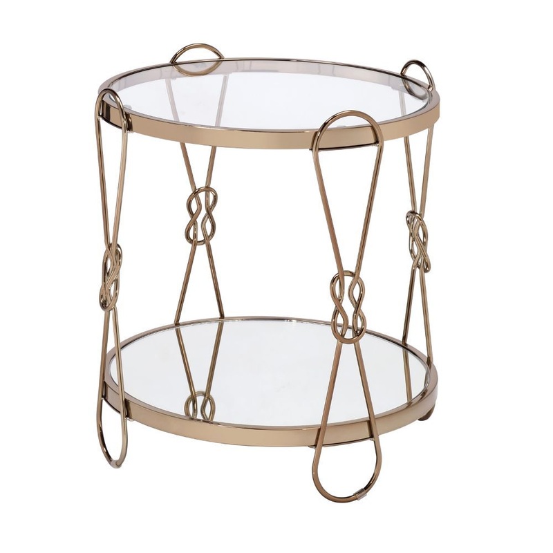Zekera – End Table – Mirrored & Champagne