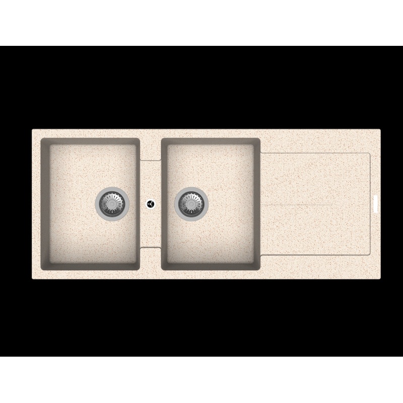 2-BOWL BUILT-IN SINK L116X50P OATMEAL