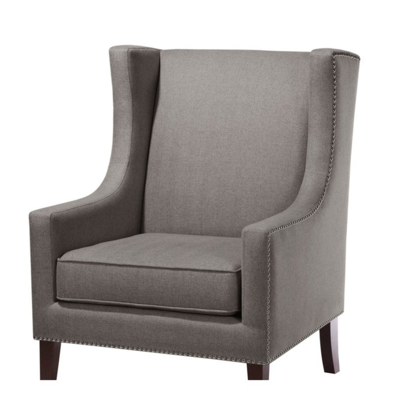Barton – Wing Chair With Nail Head Accents