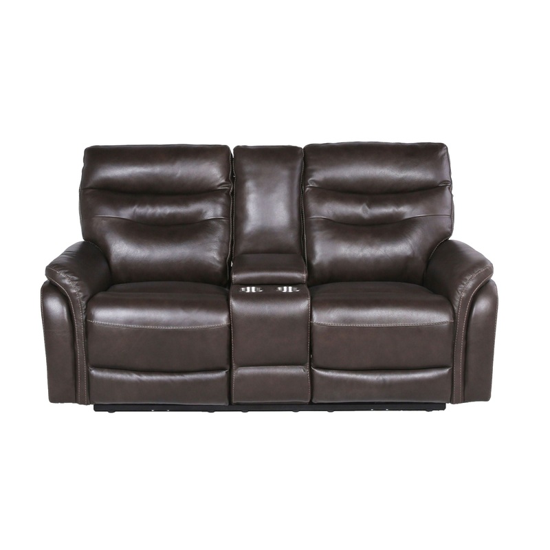 Fortuna – Recliner Console Loveseat – Dark Brown