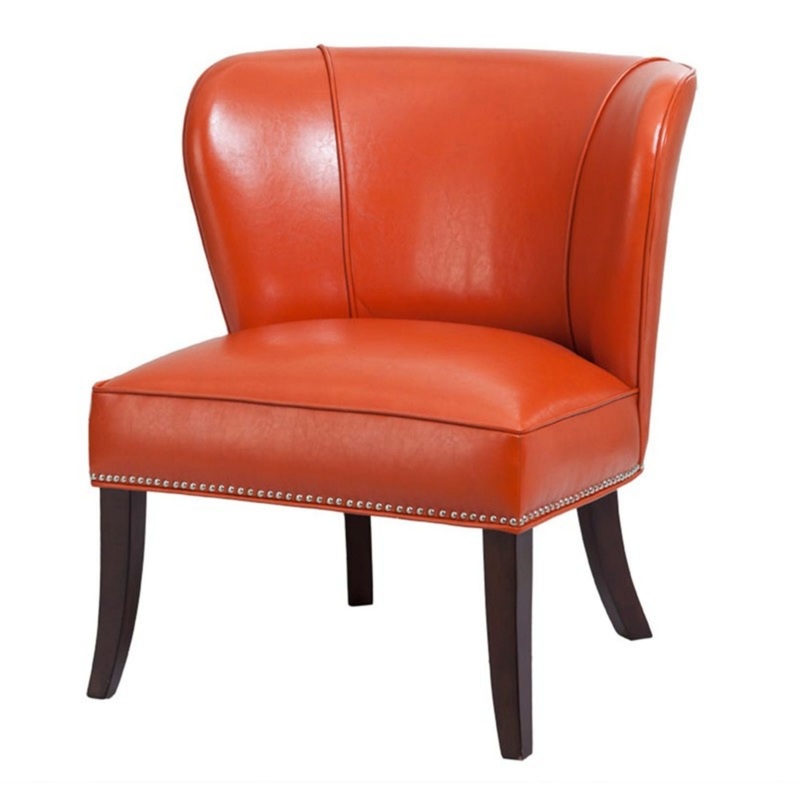 Hilton – Armless Accent Chair|Orange|Light Blue