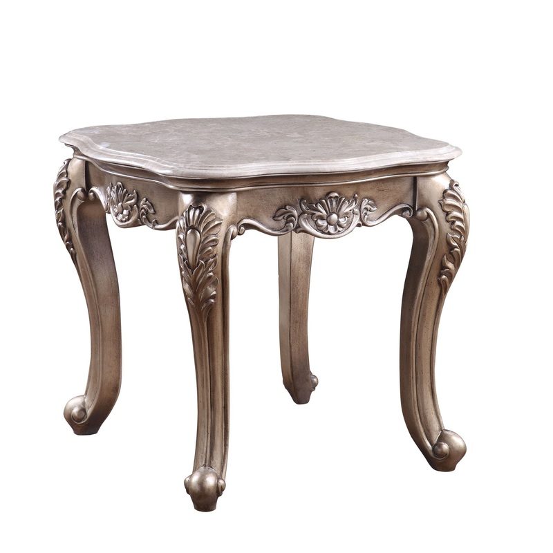 Jayceon – End Table – Marble Top & Champagne
