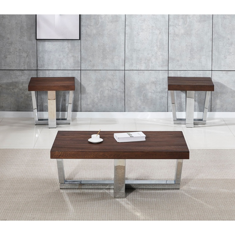 Laredo – 3 Piece Table Set – Brown