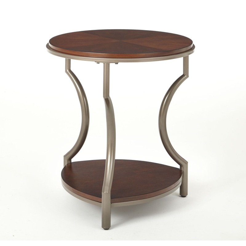 Miles – Round End Table – Brown