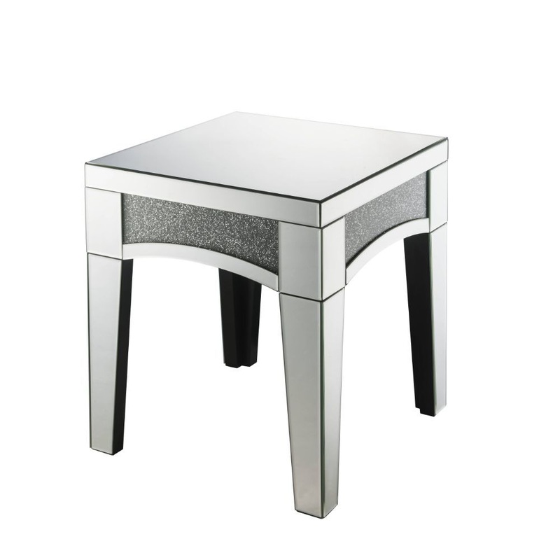 Noralie – 20 X 20 End Table – Mirrored & Faux Diamonds