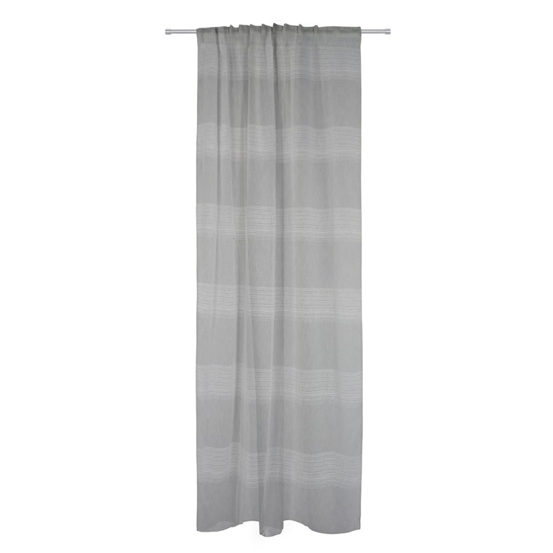140X300 CM GRAY FILTER CATHINE CURTAIN WITH WEBBING AND HIDDEN LOOP
