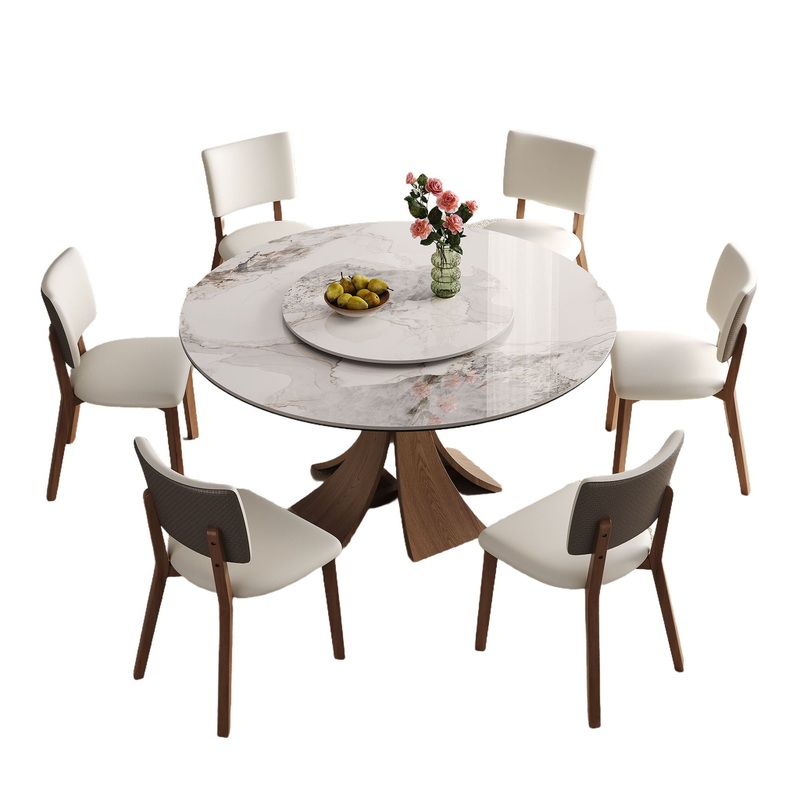 Dining Table Set With Wooden Base