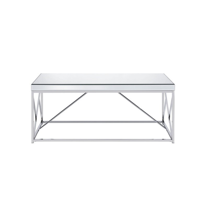 Evelyn – Mirror Top Cocktail Table – Gray