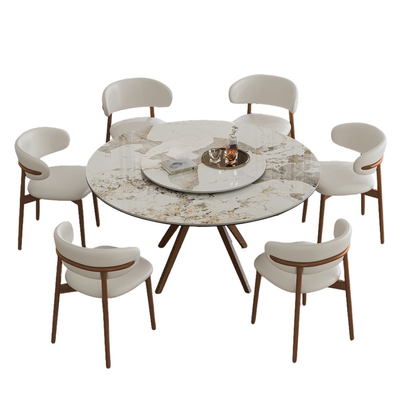 Modern Sintered Stone Dining Table Set With Chairs