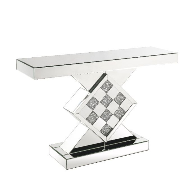 Noralie – 47 X 14 Console Table – Mirrored & Faux Diamonds