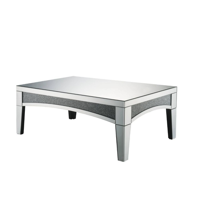 Noralie – 48 Coffee Table – Mirrored & Faux Diamonds