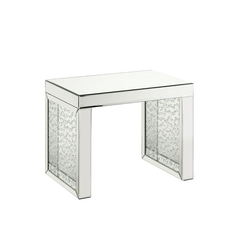 Nysa – 20 Accent Table – Mirrored & Faux Crystals Inlay