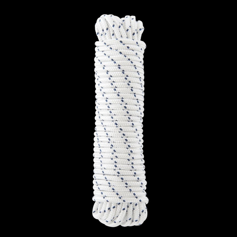 WHITE BRAIDED PP ROPE D6MM 15M
