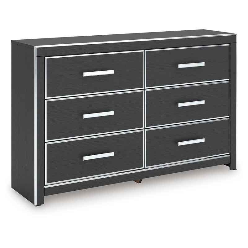 Zuraleus – Six Drawer Dresser|Black|White|Dressers|Dresser & Mirror