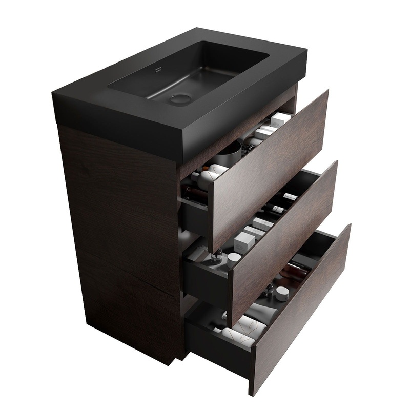 Alice – Bathroom Vanity With Large Storage Freestanding Bathroom Vanity, Sink For Modern Bathroom, One-Piece Sink Basin Without Drain And Faucet