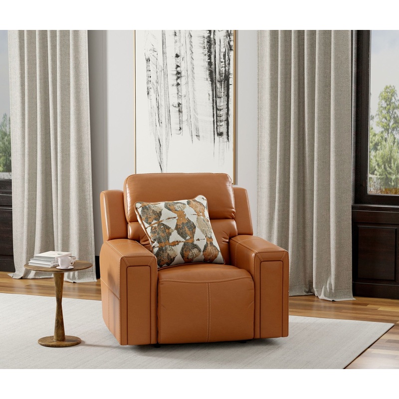 Arezzo – Power Headrest Power Lay Flat Recliner With Zero Gravity/Extended Ottoman – Whiskey