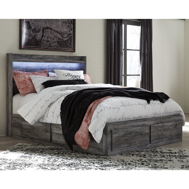 Baystorm  Panel Bed With 4 Storage Drawers