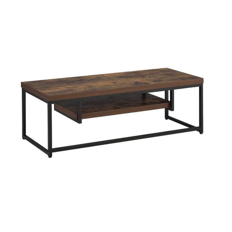 Bob – TV Stand – Weathered Oak & Black Metal