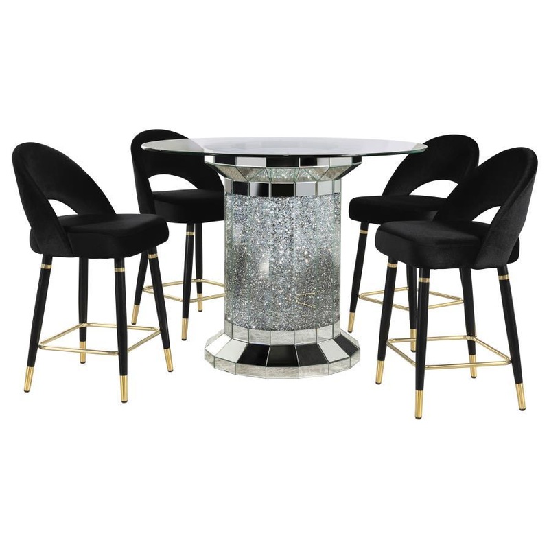 Ellie – Mirrored Counter Height Dining Table Set