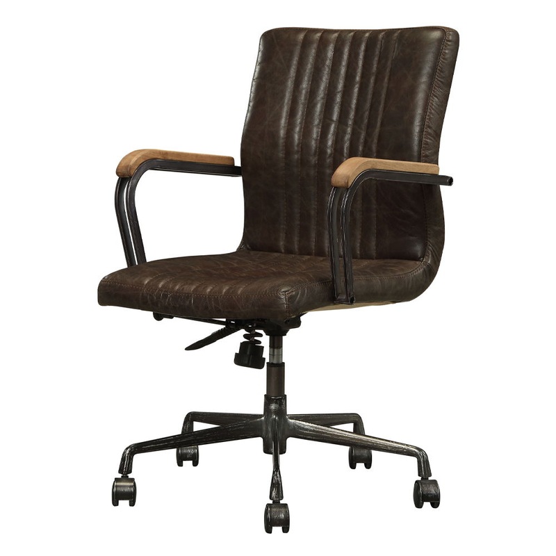Joslin – Office Chair – Distress Chocolate Top Grain Leather