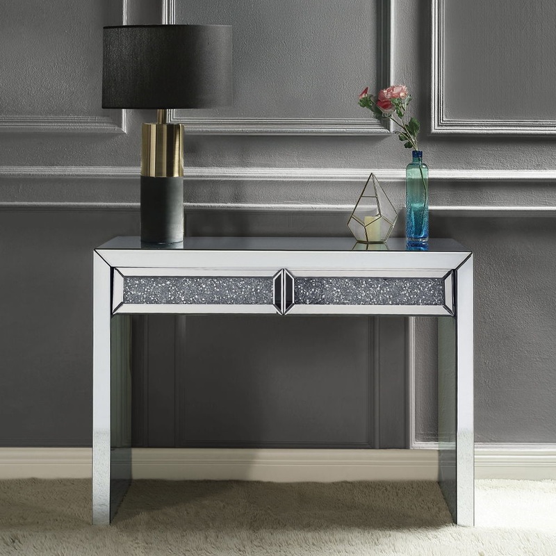 Noralie – Console Table Faux Diamonds – Mirrored
