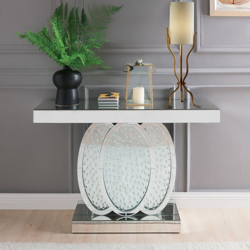 Nysa – 47L Console Table – Mirrored & Faux Crystals