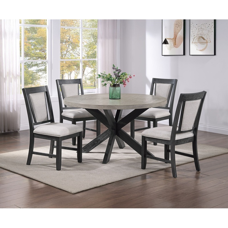 Stevens – 5 Piece Dining Room Set – Charcoal / Gray