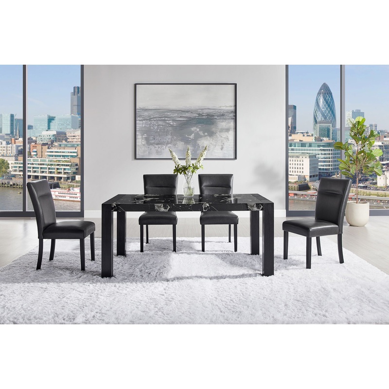 5 Piece Dining Room Set (D4088DT Dining Table With Four D87DC Dining Chair) – Black