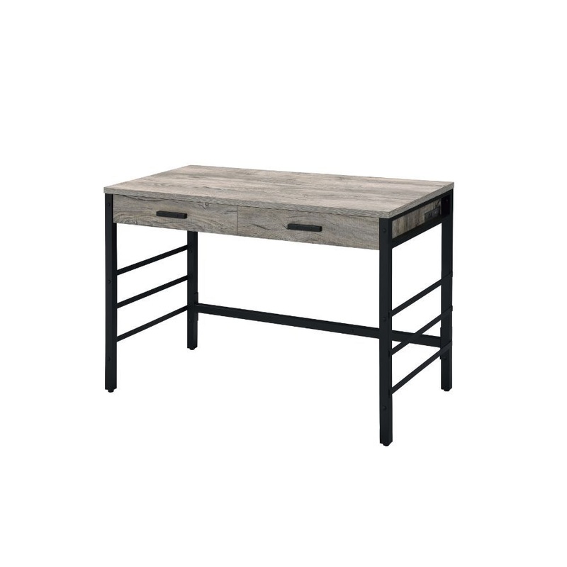 Disho – Writing Desk With USB – Light Weathered Oak & Black