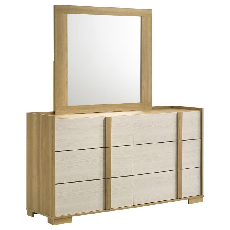 Hyland – 6-Drawer Dresser With Mirror – Natural