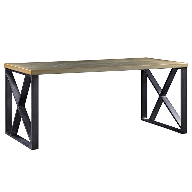 Jennavieve – Executive Writing Desk – Gold Aluminum