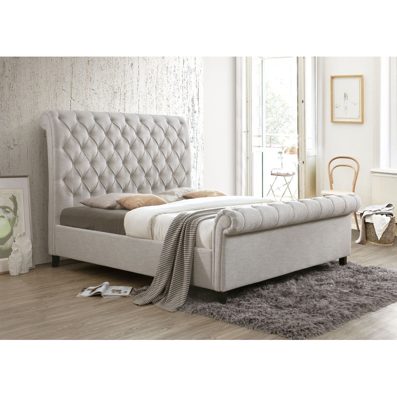 Kate – Upholstered Bed|Gray|King|Queen