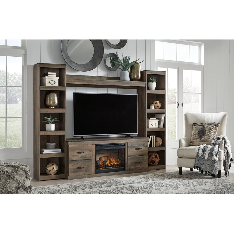 Trinell 4-Piece Entertainment Center with Electric Fireplace
