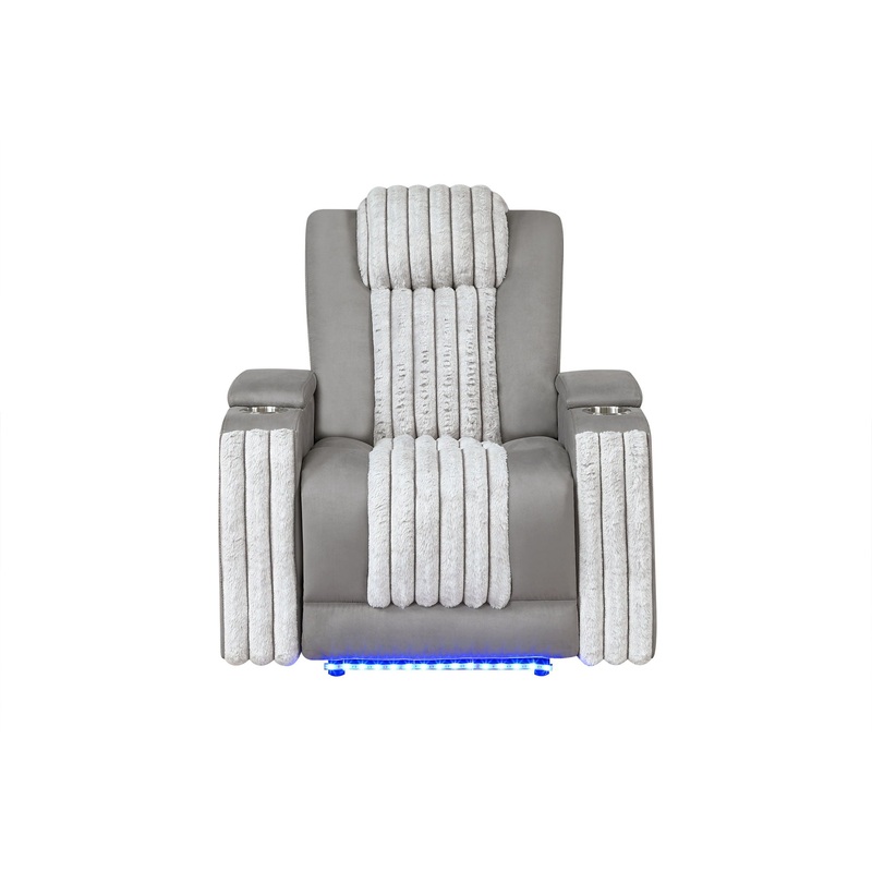 U8000 – Power Recliner With Power Headrest & LED Light – Gray