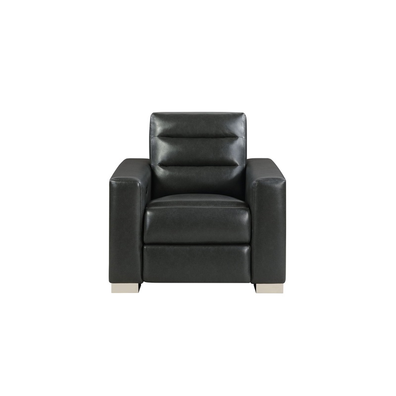 Ylime – Power Recliner With Bookcase LED – Charcoal