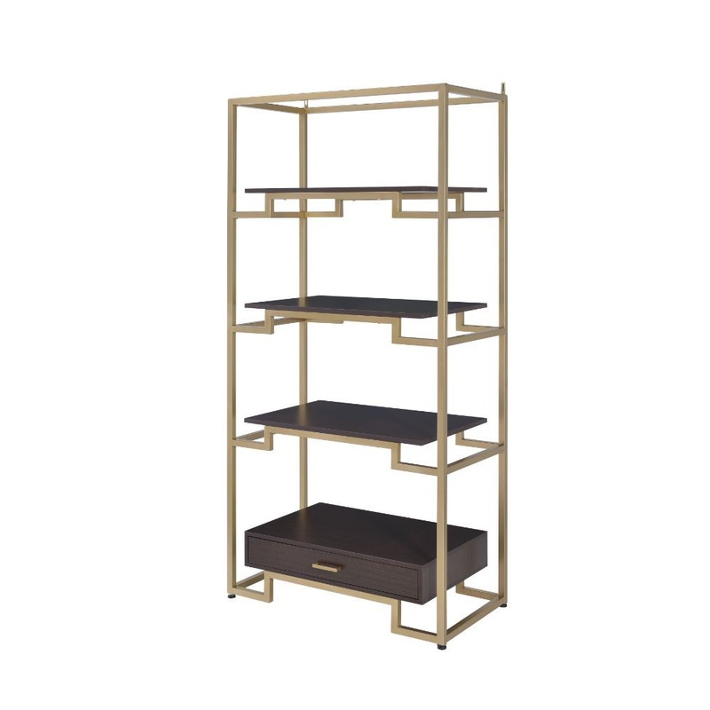 Yumia – Bookshelf – Gold & Walnut
