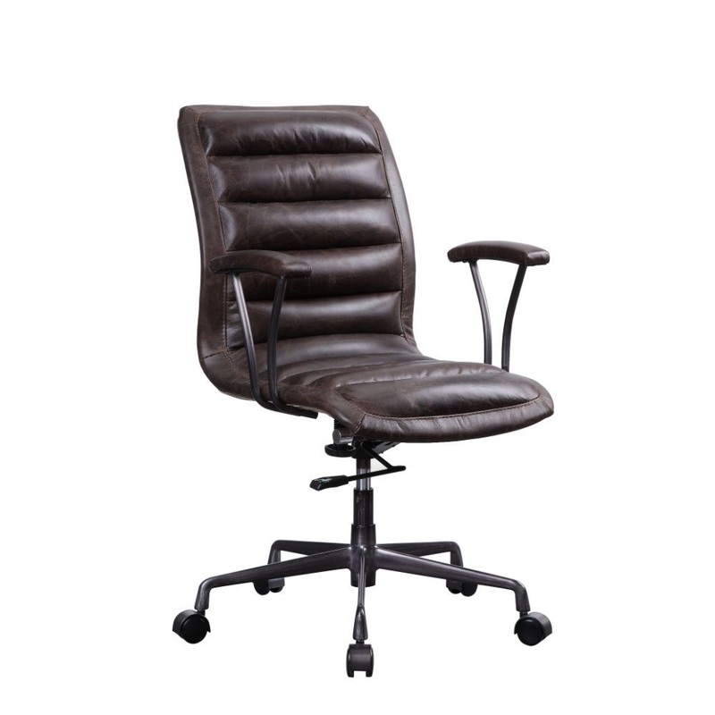 Zooey – Office Chair – Distress Chocolate Top Grain Leather