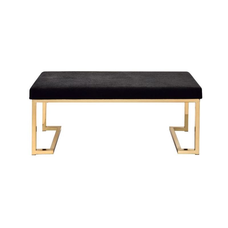 Boice – Bench – Black Fabric & Champagne