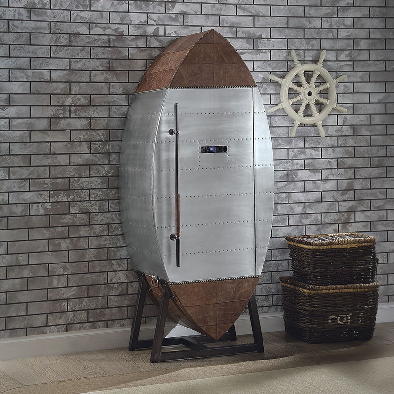 Brancaster – Wine Cooler – Retro Brown Top Grain Leather & Aluminum