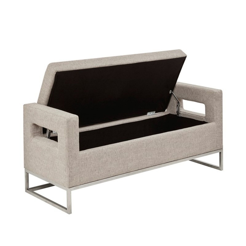 Crawford – Soft Close Storage Bench With Open Sides – Gray