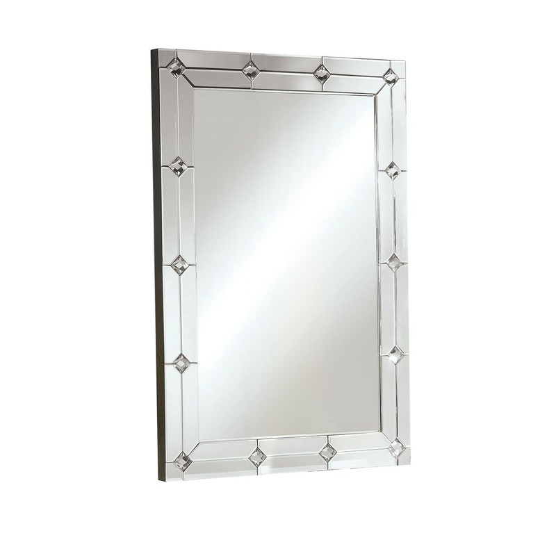 Hessa – Accent Mirror – Mirrored & Faux Rhinestones